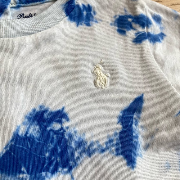 NWT Ralph Lauren Tie-Dye Dress with Bloomers, Blue, Ruffles, 100% Cotton, 18mon - Picture 4 of 9